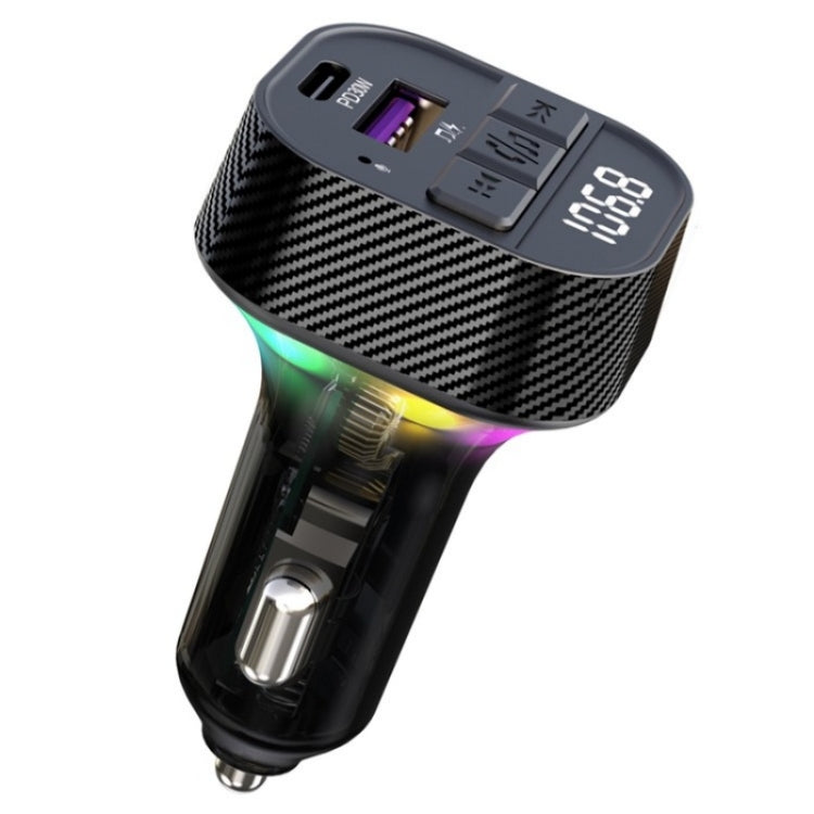 C51 Type-C + USB Car Charger Colorful Light Car Bluetooth Adapter FM