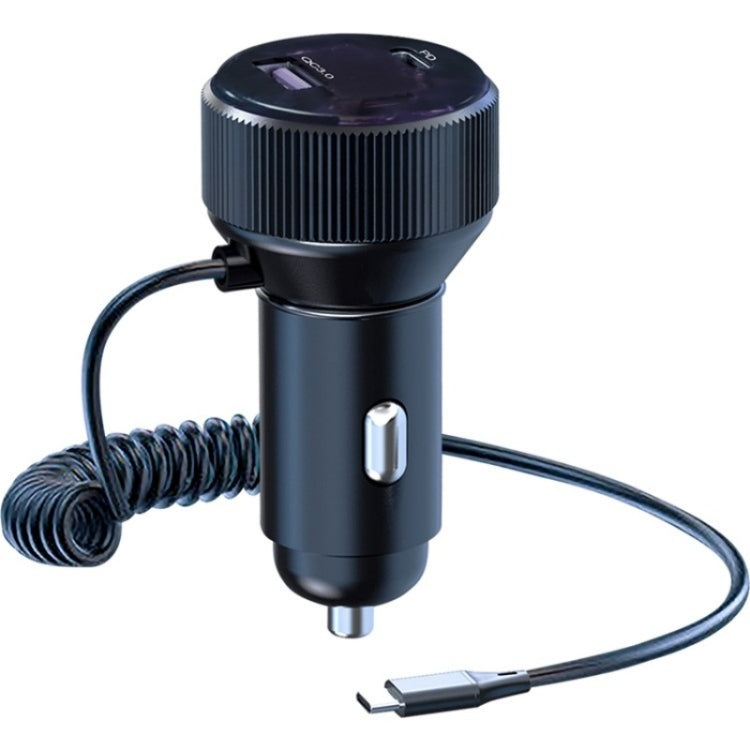 K18A PD 30W Retractable Type-C Cable USB+Type-C Dual Port Aluminum