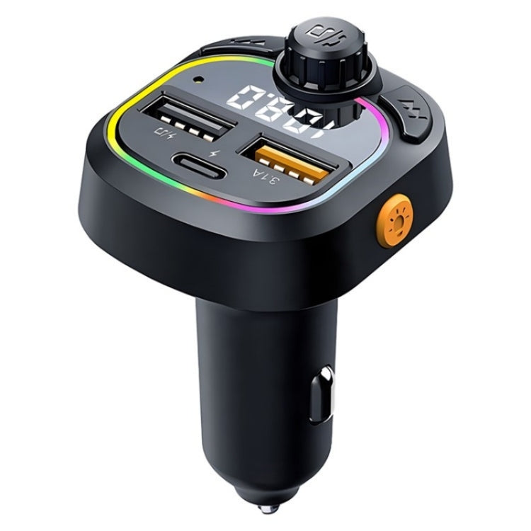 C6 Type-C+2 USB Fast Charger Audio MP3 Player Digital Display FM Car