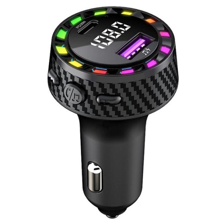 C55 With Breathing Light Bluetooth FM Transmitter USB+Type-C Car Fast