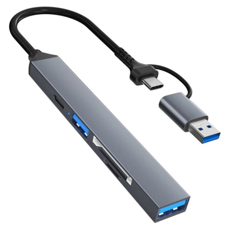 ADS-806D Type-C+USB to USB 3.0 Hub SD / TF Card Reader Multi-Function ...