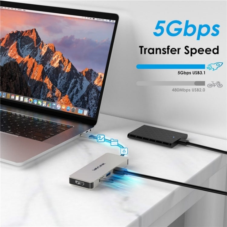 WAVLINK UHP3416 7-in-1 PD100W Charging SD / TF Card Reader 4K HD Type ...