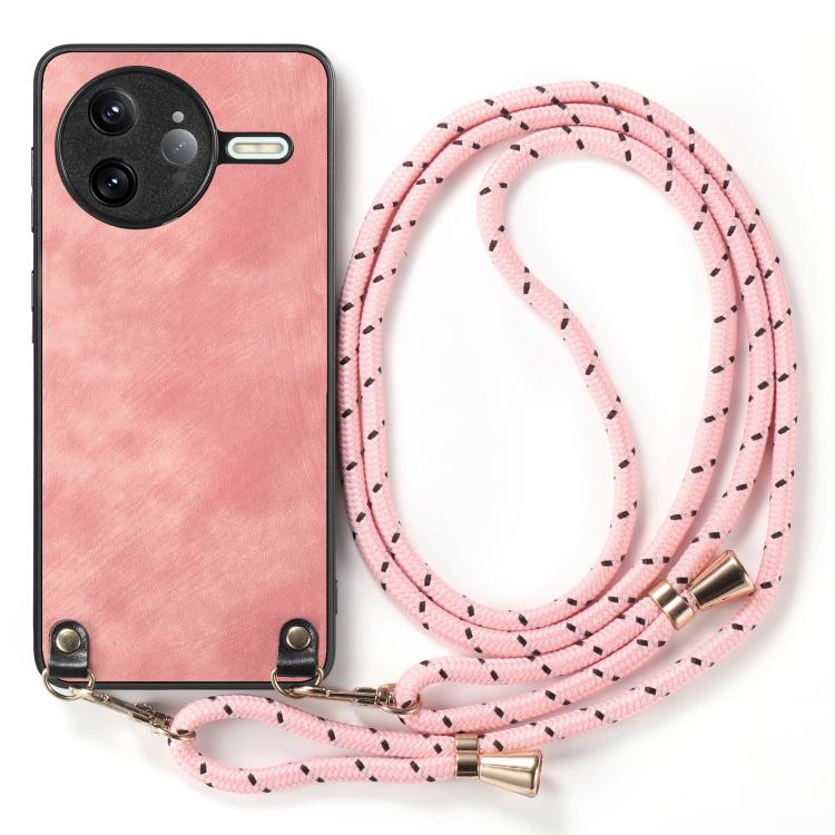 Vintage Leather PC Back Cover Phone Case with Crossbody Strap, For Redmi K80 Pro / Poco F7 Ultra, For Redmi K80 / Poco F7 Pro, For Xiaomi 15 Ultra, For Redmi Turbo 4