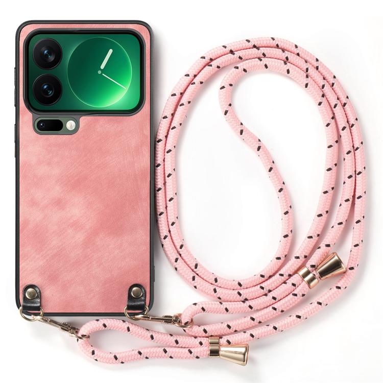 Vintage Leather PC Back Cover Phone Case with Crossbody Strap, For Xiaomi 17 Pro Max, For Xiaomi 17 Pro, For Redmi 15C 5G / 4G Global 171mm, For Xiaomi 15T