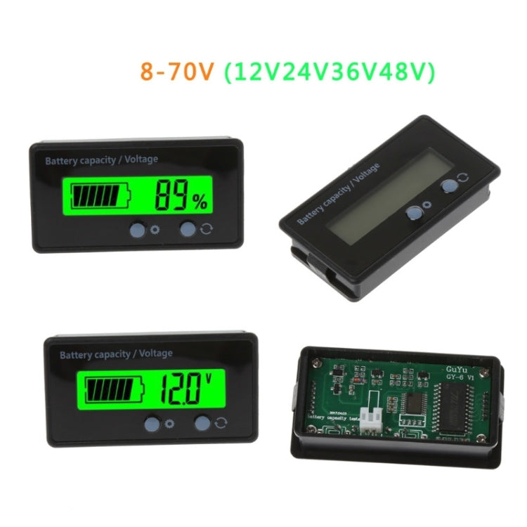 GY-6S 12V Lead-acid Battery Power Meter Lithium Battery Capacity Indic ...