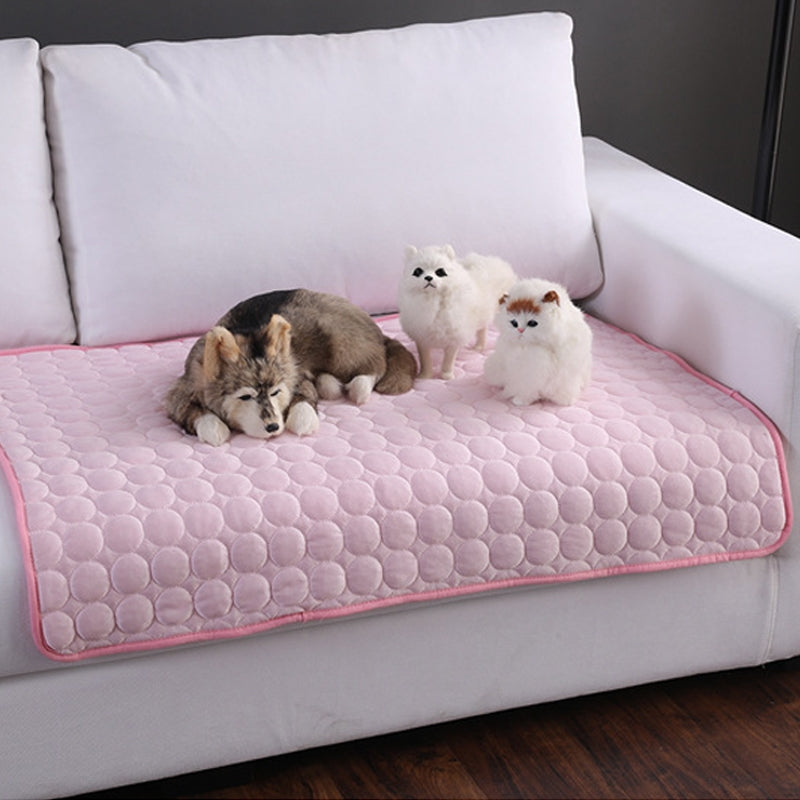SFB104 Summer Cooling Mats Blanket Ice Pet Dog Cat Bed Mats, Size:102x70cm(Pink)
