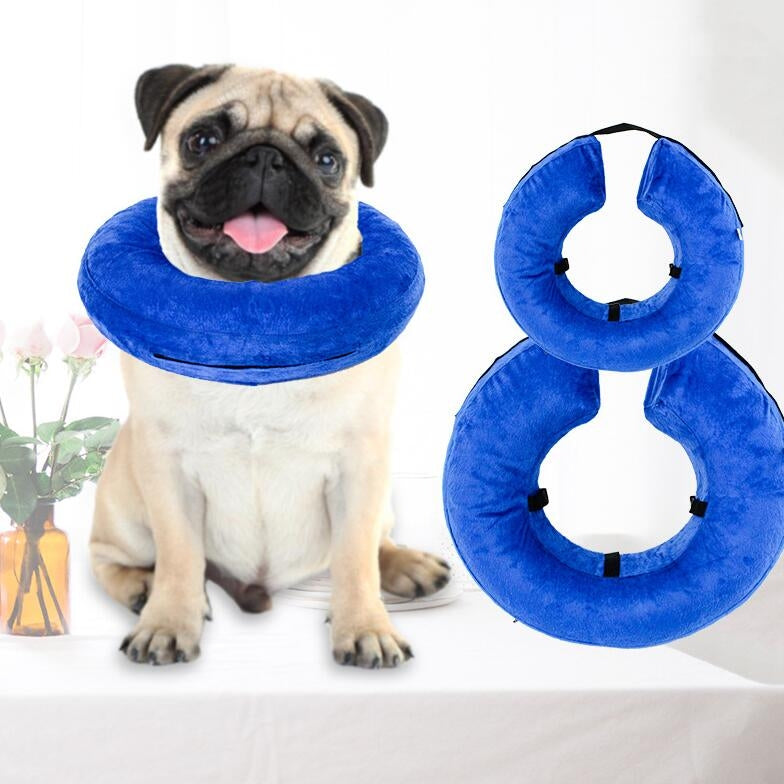 Dog Collar PVC Inflatable Pet Anti-snatch Collar, Size:XL(Blue)