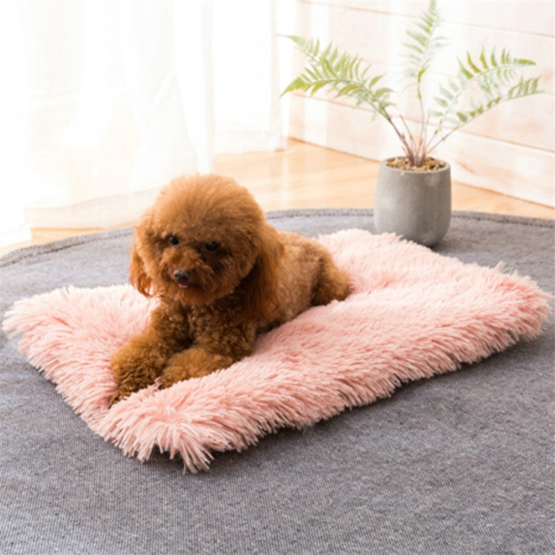 Autumn and Winter Warm Universal Square Pet Cat Dog Plush Pad, Size:S(Pink)