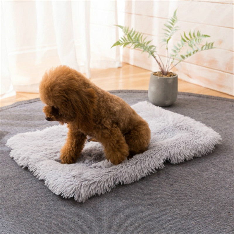 Autumn and Winter Warm Universal Square Pet Cat Dog Plush Pad, Size:L(Light Gray)