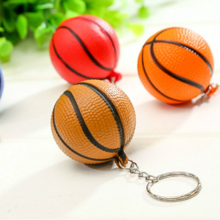 5 PCS Plastic Mini Basketball Keychain Men Car Key Ring Sports