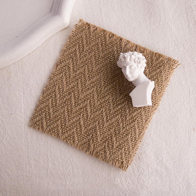 10 PCS 12x12cm Torn Edges Vintage Coarse Jute Scented Candle Coaster Photography Decoration Props