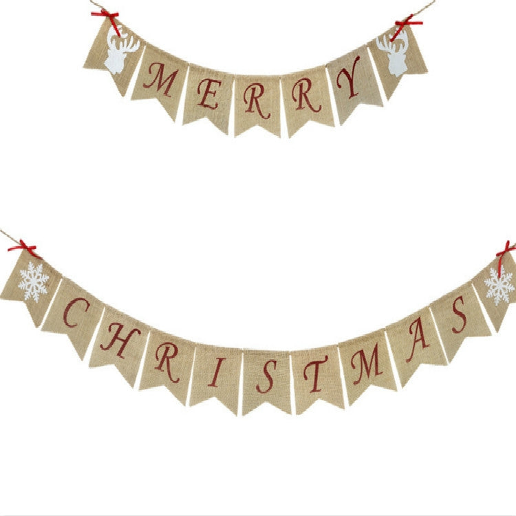 Christmas Party Decoration Set Christmas Letter Flag Banner Spiral Tag Cake Flag, Christmas Letter Flag