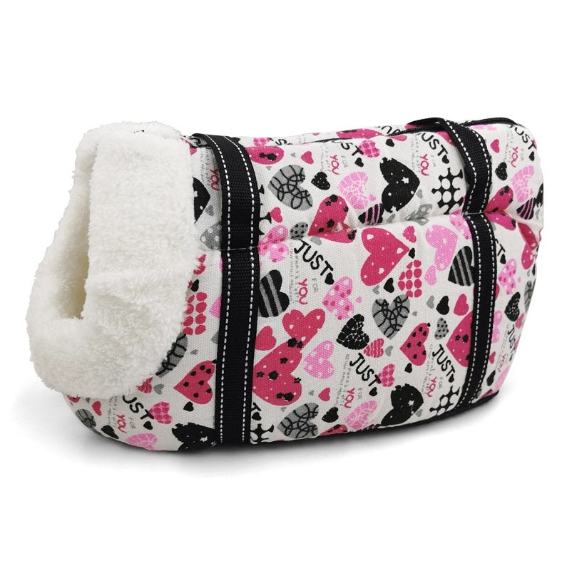 Retro Pet Carrying Bag Comfortable & Breathable Backpack For Cats And Dogs, Size:L 55x26x27cm(Love Velveted)