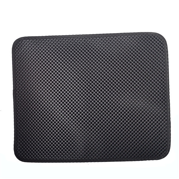 Waterproof Pet Cat Litter Mat EVA Double Layer Cat Litter Trapping Pets Mat Pad Bottom Non-slip Pet Litter Cat Mat, Size:M (Black)