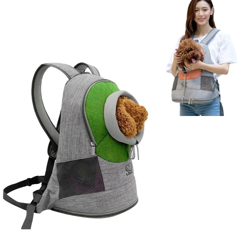 LDLC Chest Messenger Bag Pet Can Be Exposed Portable Breathable Backpack, Size:L(Green)