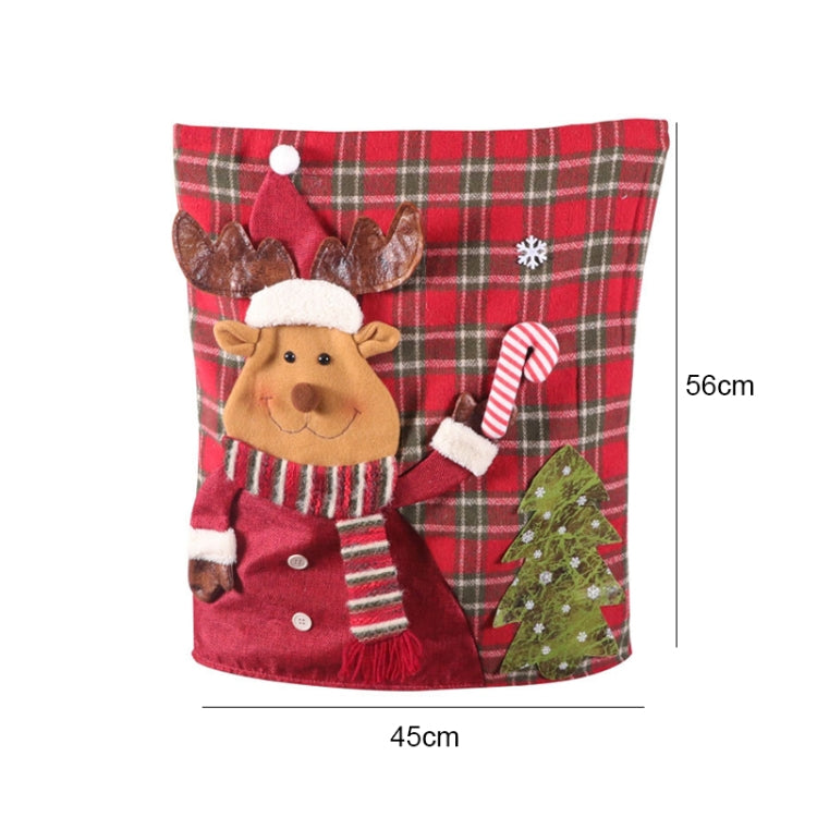 Christmas Decoration Linen Chair Cover, Linen Elk, The Elderly, Linen Snowman