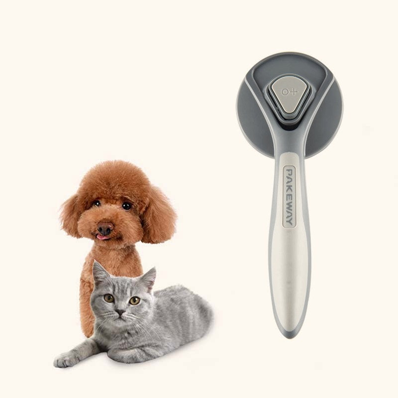 Pet Self-Cleaning Comb Cat Comb Dog Needle Comb Cat Hair Removal Comb Floating Brush(Gentleman Ash)