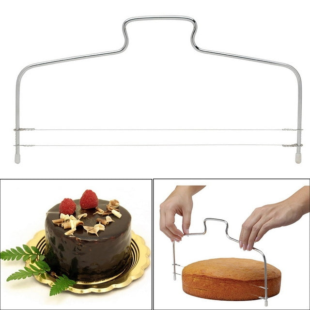 Wire Case Cutter Stainless Steel Adjustable Wire Cake Cutter Slicer Leveler DIY Cake Ba ...