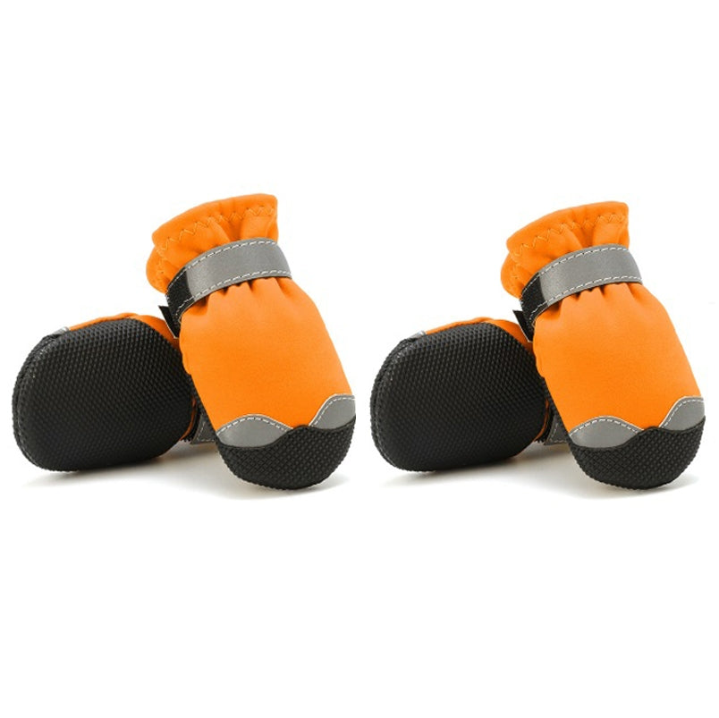 Pet Waterproof Non-Slip Wear-Resistant Snow Boots Four Seasons Dog Shoes, Size: 1(Orange)