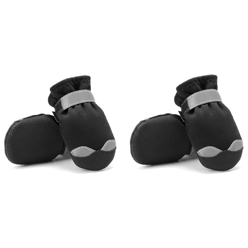 Pet Waterproof Non-Slip Wear-Resistant Snow Boots Four Seasons Dog Shoes, Size: 6(Black)