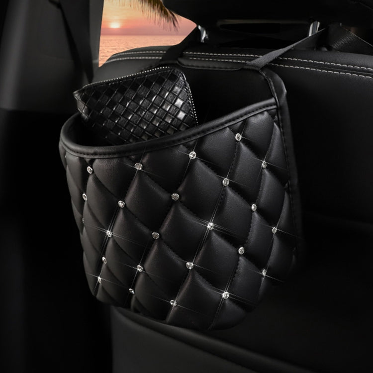 Car Seat Back Storage Bag Personality Diamond-Studded Car Storage Net