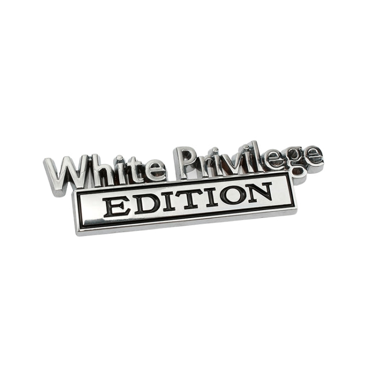 2 PCS Car Metal Leaf Board Car Logo White Privilege Edition Modified