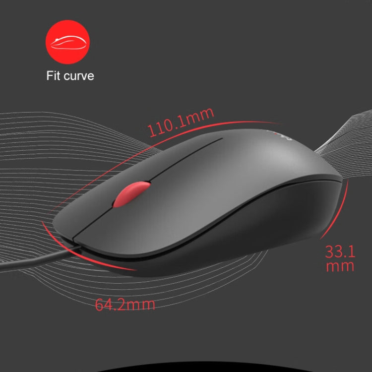 Lenovo Thinkplus M80 Office Lightweight Ergonomic Laptop Mouse, Wired ...