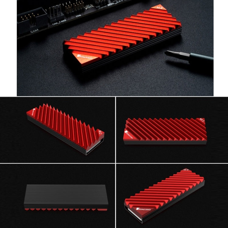 Bulky Radiator Jonsbo M.2-3 Solid State Radiator For NVME/SSD, Red, Grey | Bulky Mart