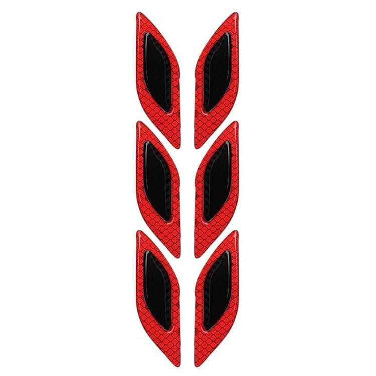 2 Sets Carbon Fiber Warning Sticker Car Anti-Collision Strip Leaf