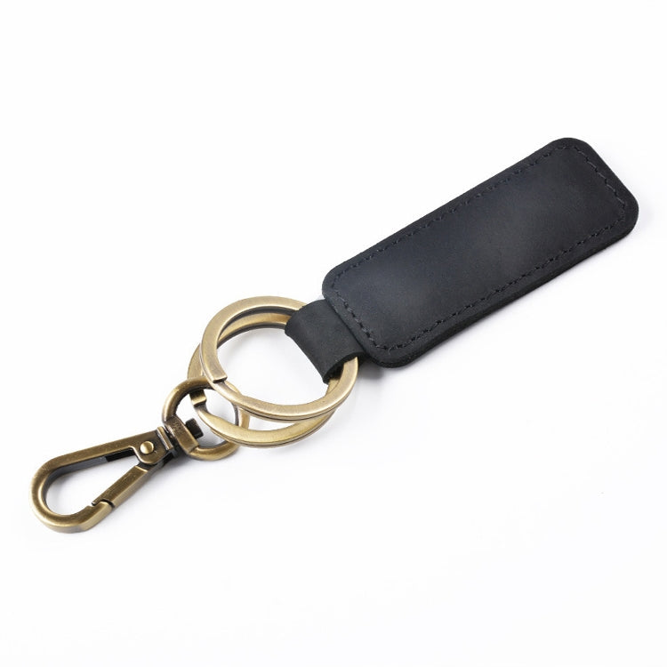 2 PCS Handmade Crazy Horse Leather Retro Keychain Car Couple Keychain
