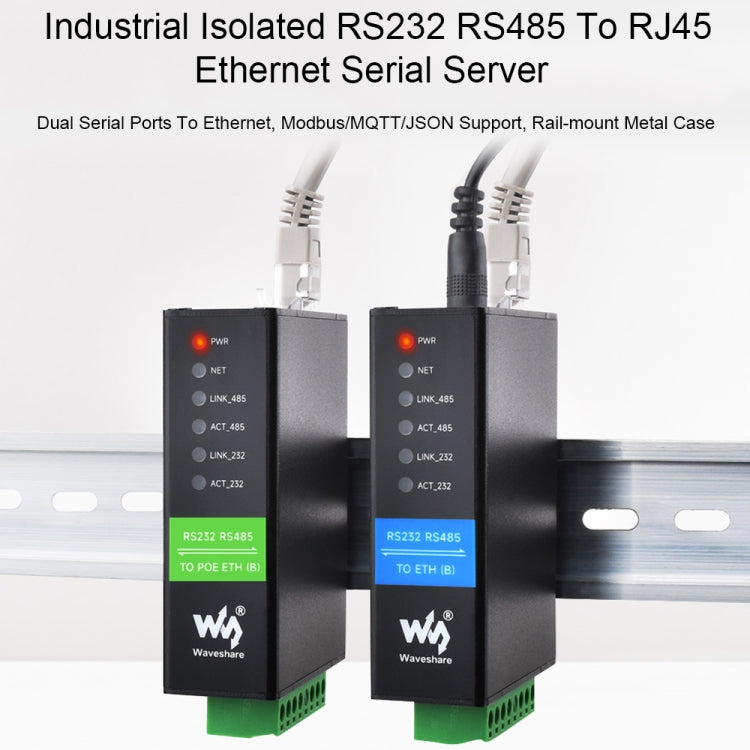 Waveshare RS232 RS485 To RJ45 Ethernet Serial Server, 25108, 25391 ...