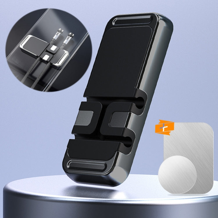 S15 Magnetic Aluminum Alloy Bracket Data Cable Storage Sticker Car