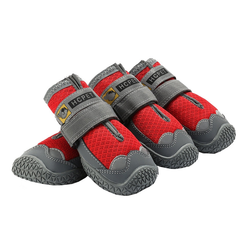 4 PCS / Set HCPET Dog Shoes Breathable Net Dog Shoes, Size: No.2 4.5cm(Red)
