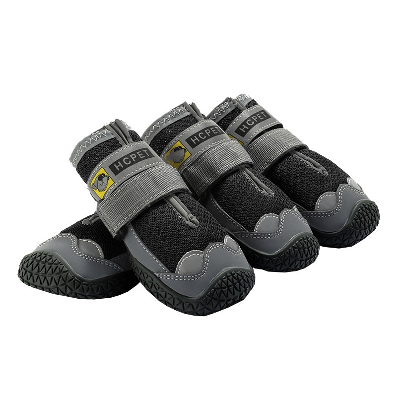 4 PCS / Set HCPET Dog Shoes Breathable Net Dog Shoes, Size: No.5 6cm(Gray)