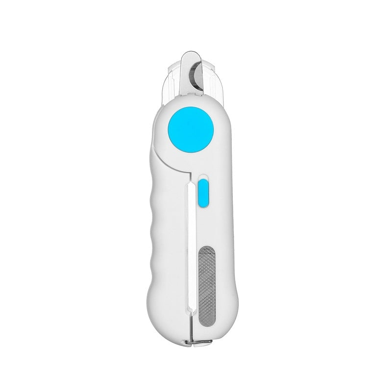 Pet Nail Clippers Nail Polisher, Style: With Lamp Type (Blue)