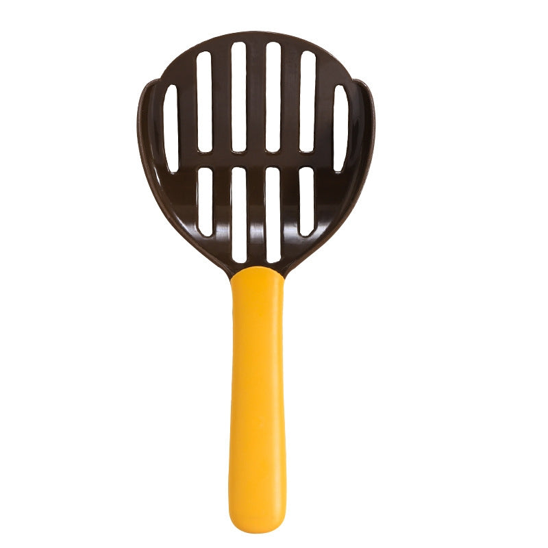Pet Cat Litter Shovel Cat Poop Cleaning Tool(Coffee + Orange)