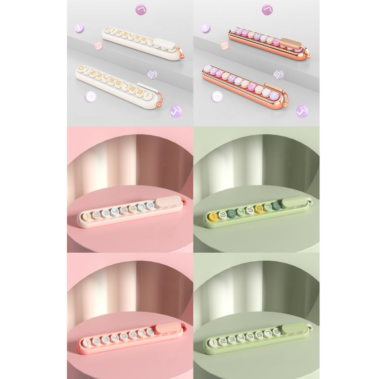 Colorful Car Temporary Parking Number Card, Milk Tea, Makeup, Cherry Pink (Colorful), Avocado (Colorful), Cherry Pink (Solid Color), Avocado (Solid Color)