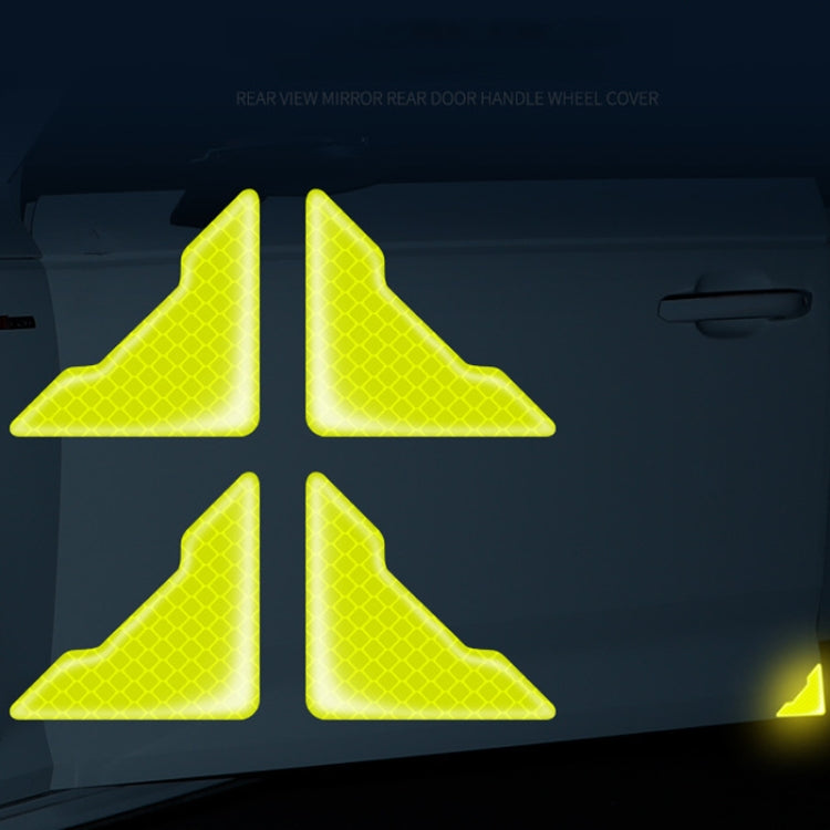 4pcs /Set Car Safety Warning Reflective Anti-Strike Stickers
