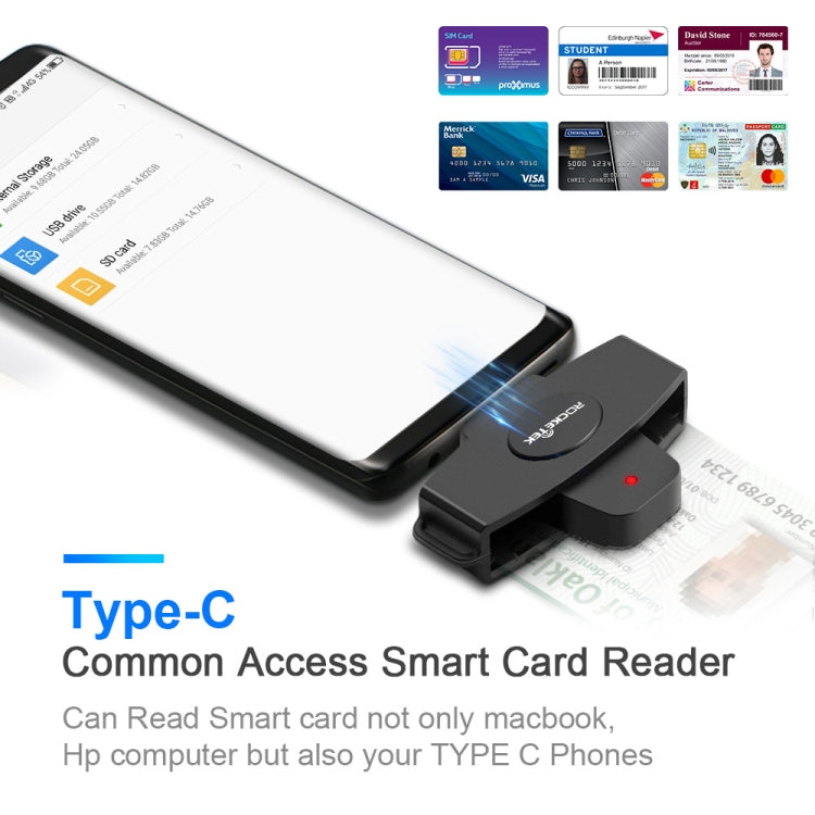Rocketek CSCR3 Smart CAC Card Reader Type-C Bank Tax Declaration SIM C ...