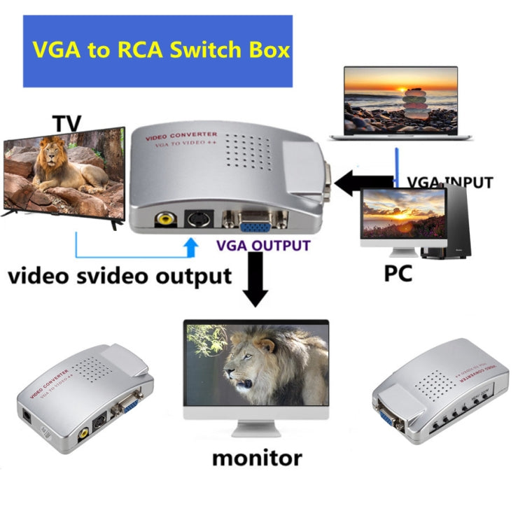 PC Converter Box VGA to AV Converter Video Switch Box | Bulky Mart