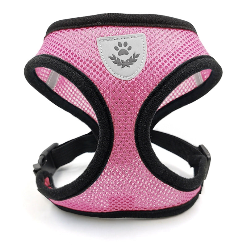 Pet Chest Strap Small Medium Dog Cat Breathable Dog Walking Vest, Size: S Chest Back(Pink)