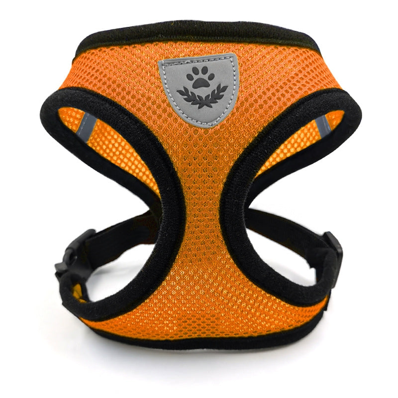 Pet Chest Strap Small Medium Dog Cat Breathable Dog Walking Vest, Size: M Chest Back(Orange)