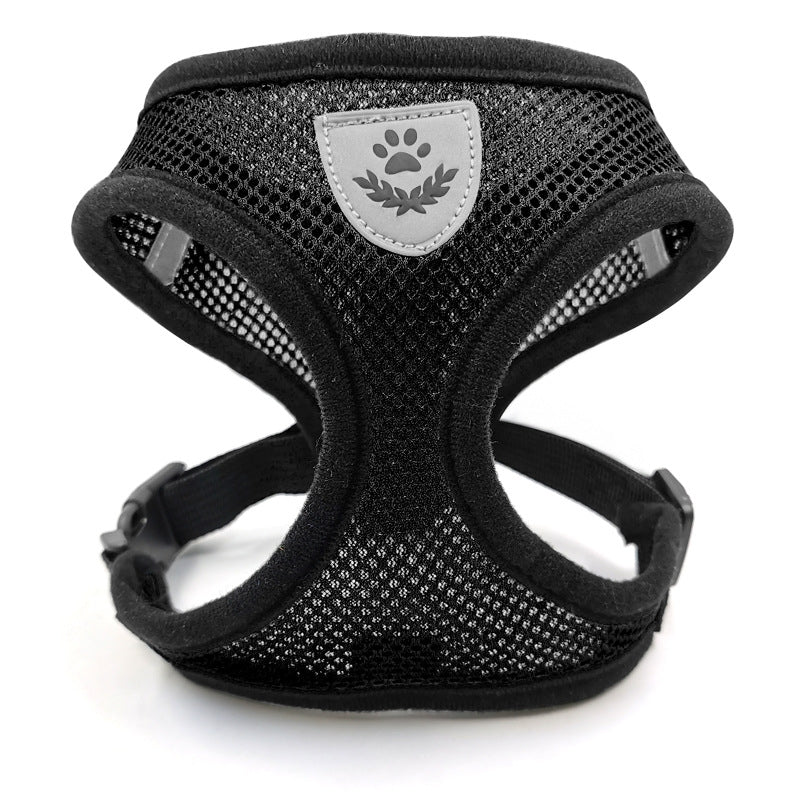 Pet Chest Strap Small Medium Dog Cat Breathable Dog Walking Vest, Size: L Chest Back(Black)