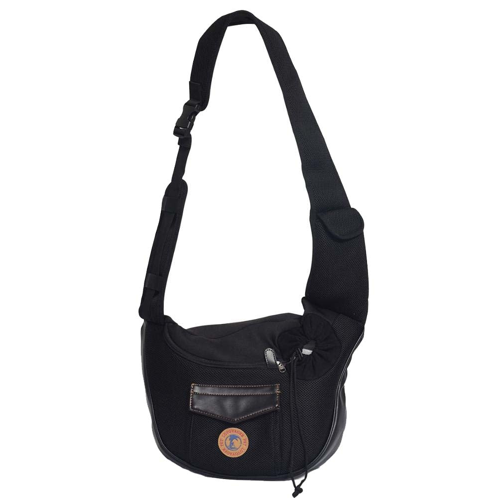 LOVOYAGER Diagonal Pet Backpack Small Dog And Cat Travel Bag, Style: Summer Mesh Black