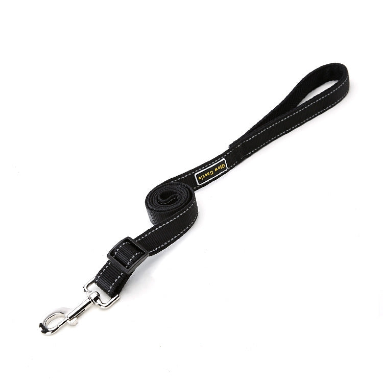 Glow Castle Soft Handle Reflective Adjustable Length Dogs Traction Rope(Black)