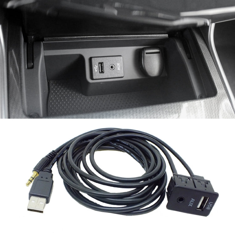 Car Modified AUX+USB Socket Audio Modification Accessories 3.5mm USB