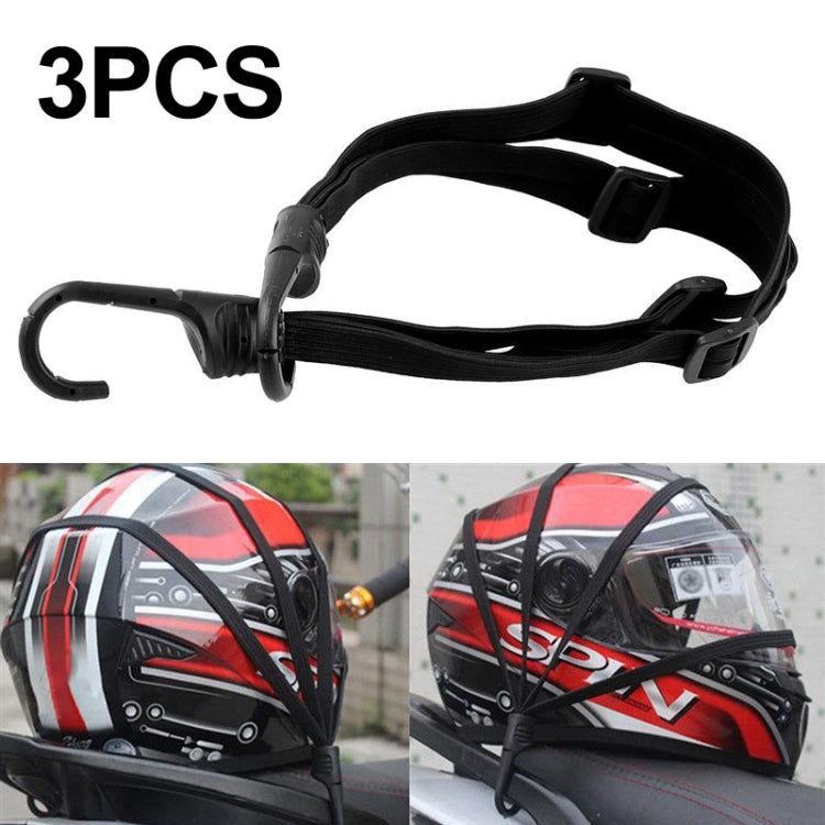 3 PCS Motorcycle Helmet Luggage Strap Universal Elastic Band Fuel