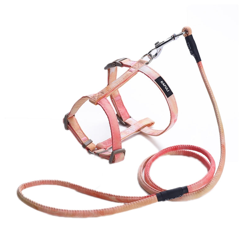 KAFULI Pet Adjustable I-Shape Harness Leash, Size: M(Orange Yellow)