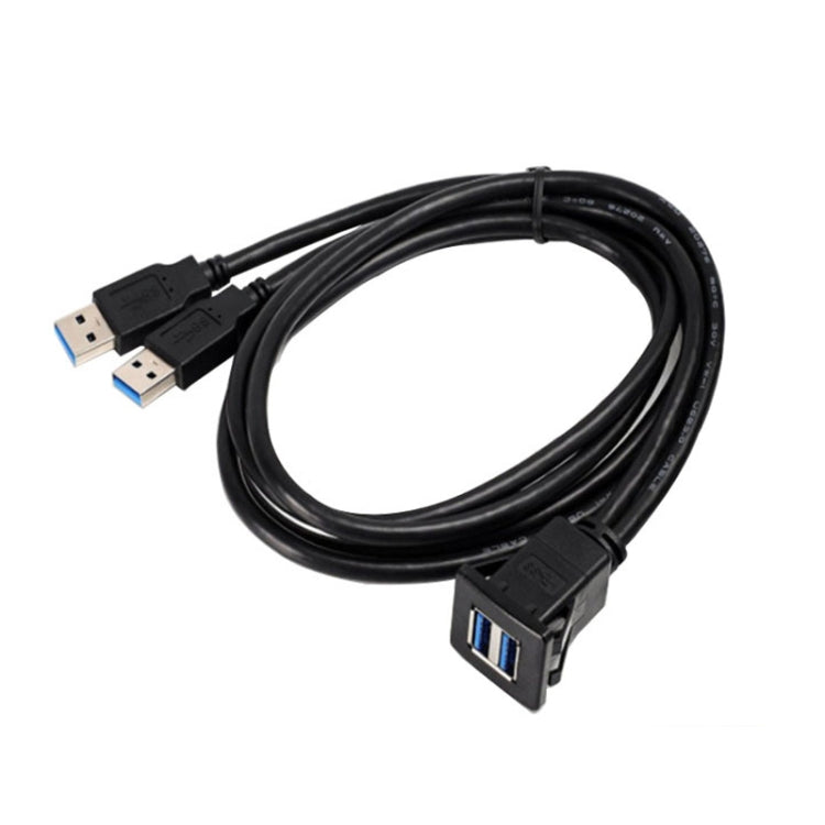 RF-56 Dual-port USB3.0 Waterproof Cable Car Dashboard Audio Extension