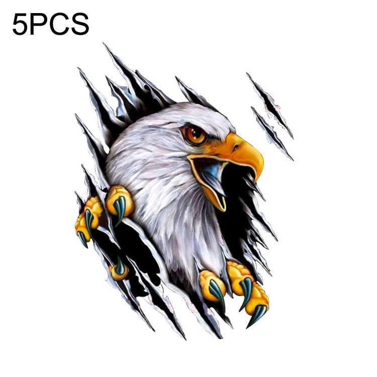 5PCS Tear Eagle 3D Car Sticker Scratch Covering Body Pull Flower